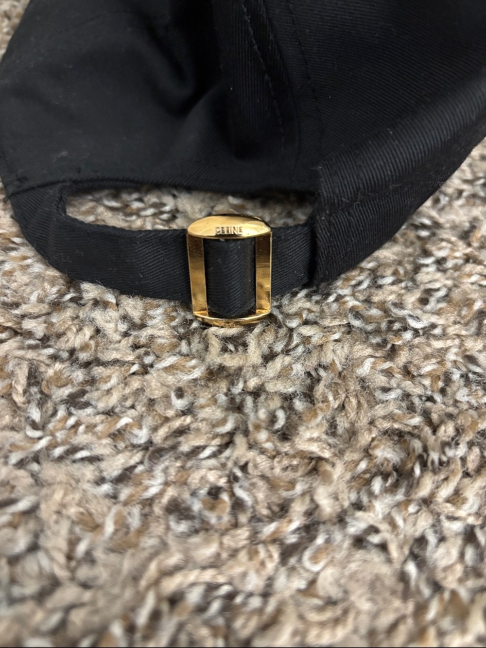 Celine Black Baseball Cap with White Logo - Picture 3 of 3